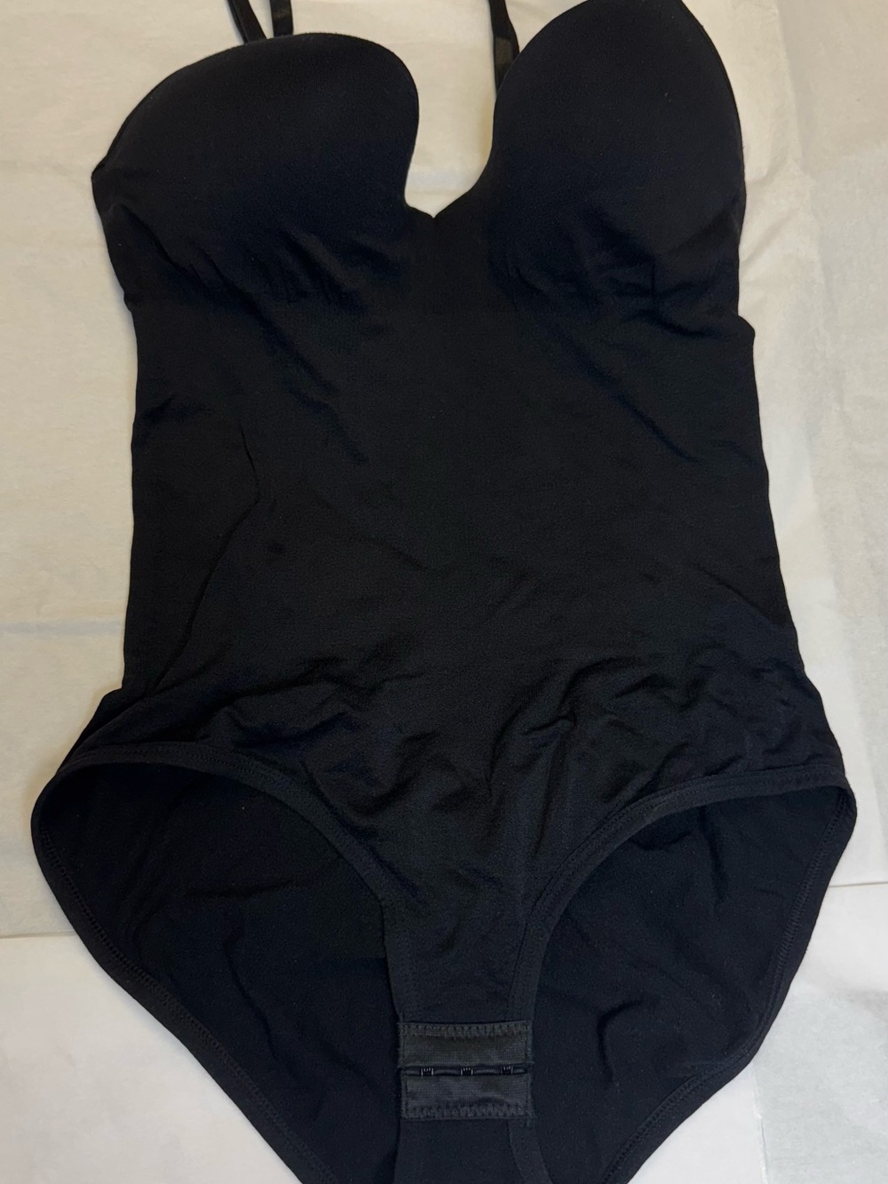 Skinnygirl  Black Plunge Neck Bodysuit Shapewear Size M